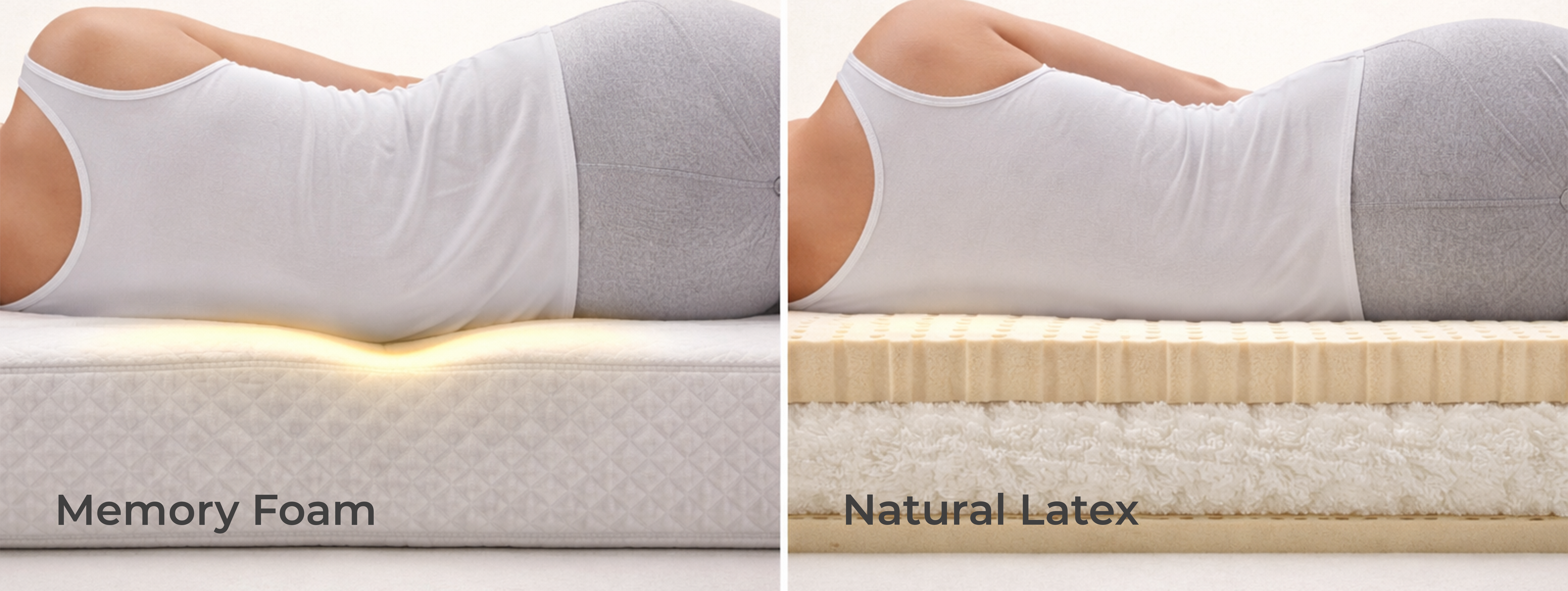 Latex mattress airflow vs memory foam heat retention illustration